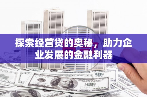 碧江探索经营贷的奥秘，助力企业发展的金融利器