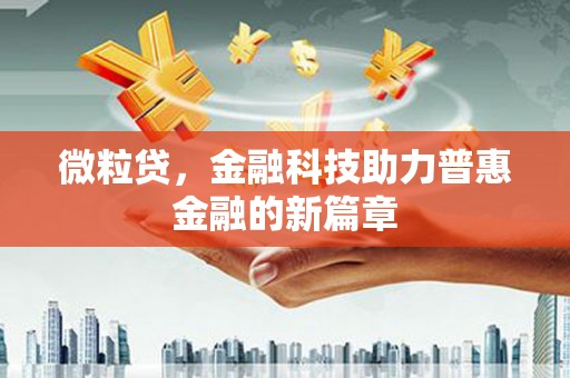 碧江微粒贷，金融科技助力普惠金融的新篇章
