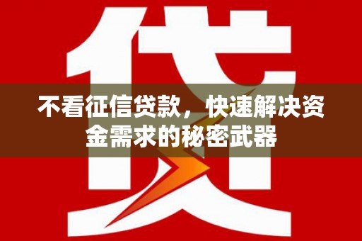 碧江不看征信贷款，快速解决资金需求的秘密武器