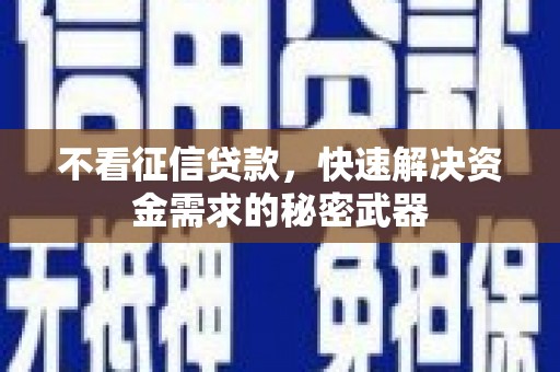 碧江不看征信贷款，快速解决资金需求的秘密武器