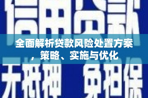 碧江全面解析贷款风险处置方案，策略、实施与优化